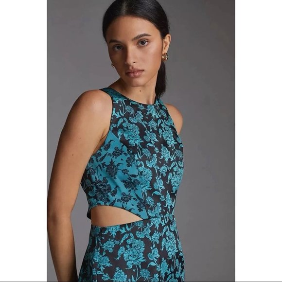 Hutch Dresses & Skirts - NWT Anthropologie Hutch Floral Jacquard Cut-Out Mini Dress Teal Black Floral 10